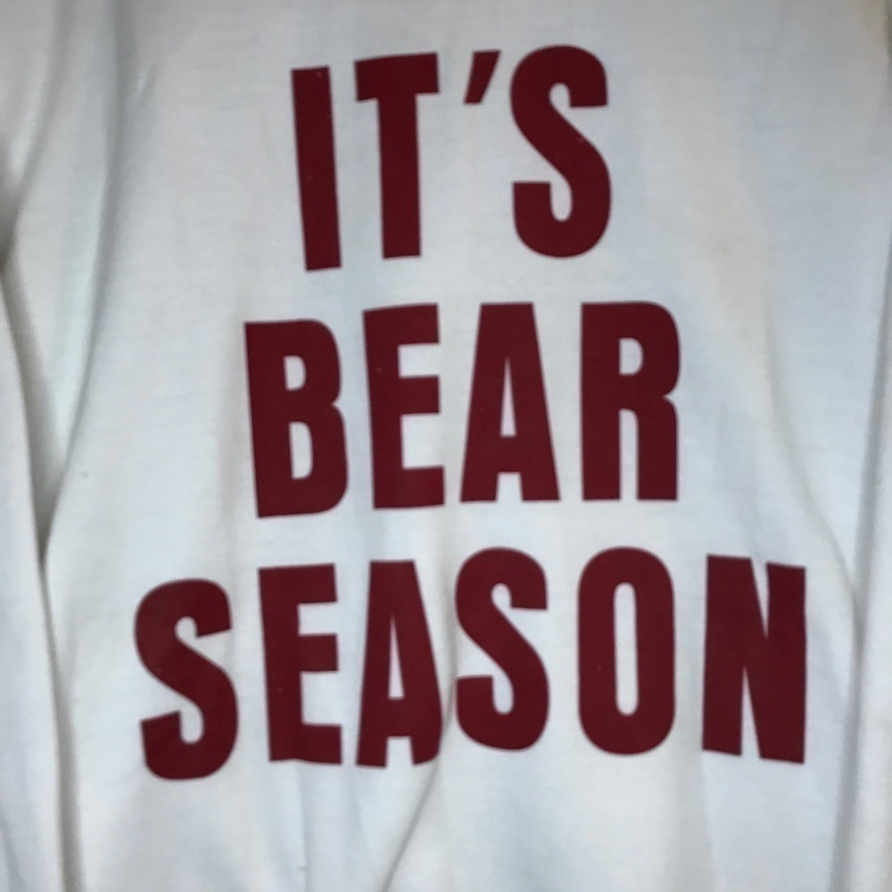 Blue 84 White Sweatshirt It’s Bear Season Beat Cal Size Medium M - Picture 3 of 10